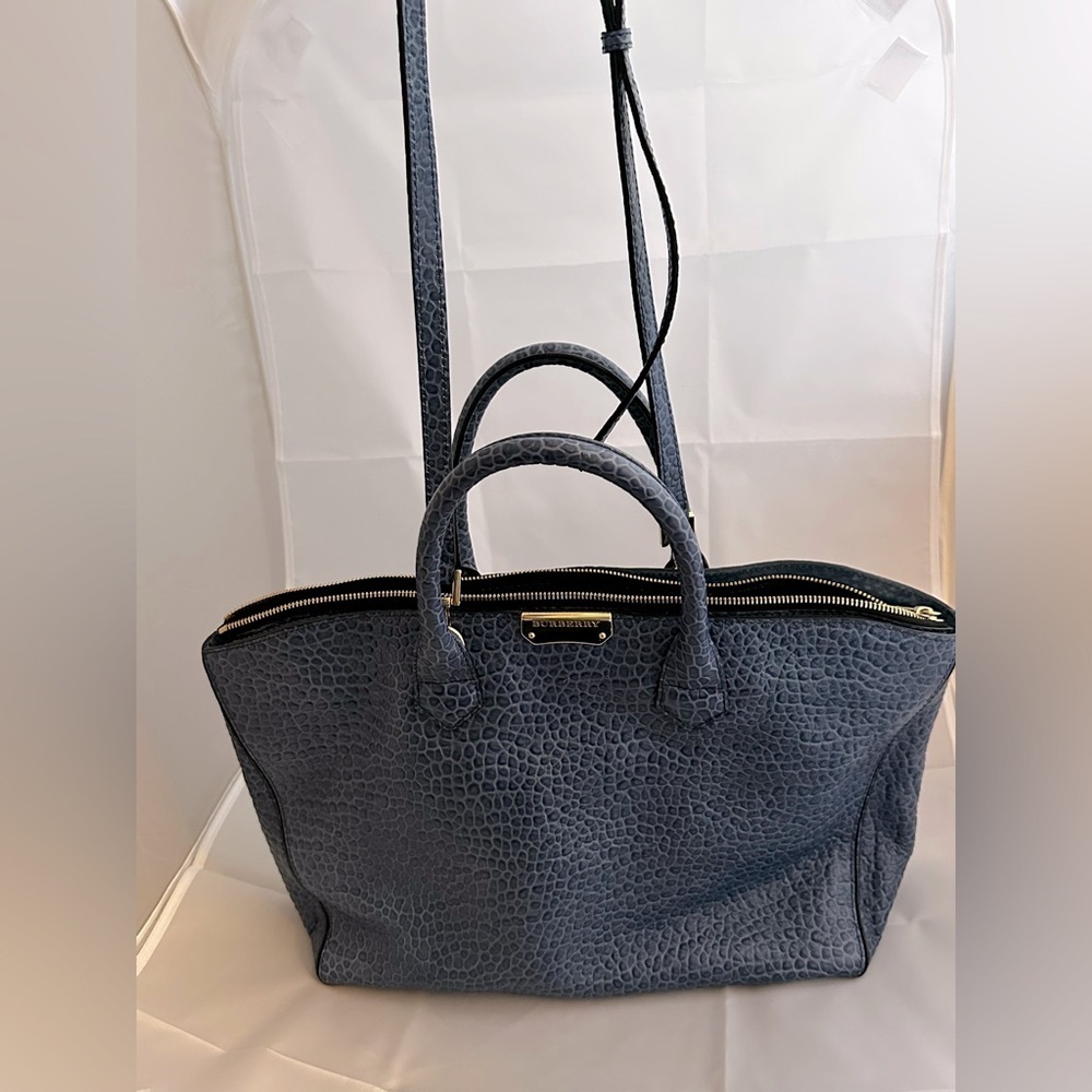 Burberry | Dewsbury Blue Leather Tote Bag - Picture 7 of 16